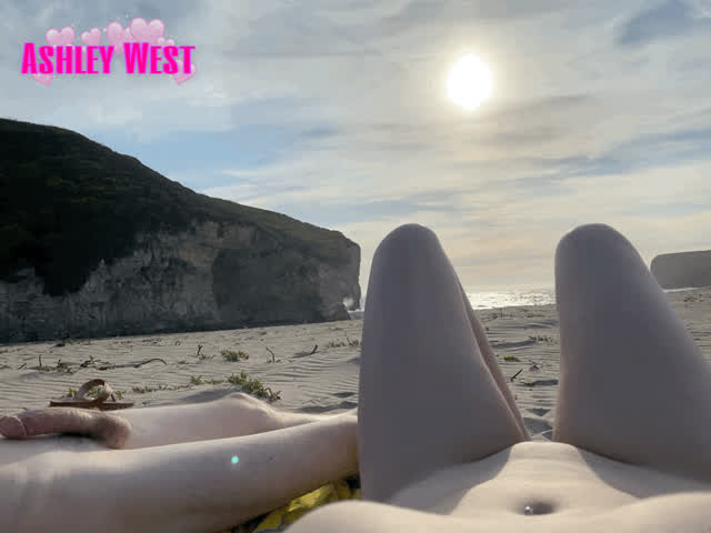 Beach lovers Exhibitionism Exhibitionist Outdoor POV Public Real couple Tease Porn GIF