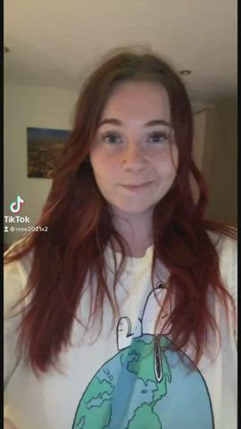 Babe enormous boobies Bouncing melons gigantic breasts ginger head Porn GIF