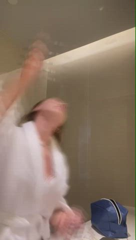 Dressing High Heels Hotel stockings Skirt Softcore Solo Stewardess Uniform Porn GIF