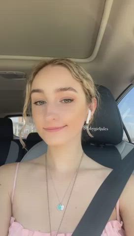 breasts Car Flashing Porn GIF