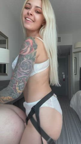 British Dominant Domination Dominatrix Domme Femdom OnlyFans Pegging Strap On Porn GIF