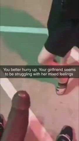 BBC oral sex Cheating Cuckold Exhibitionist Hotwife Public Porn GIF