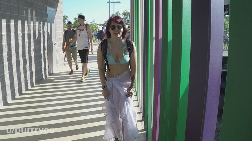 Caught Exhibitionism Exhibitionist Festival Flashing Outdoor Public pussy Upskirt Voyeur Porn GIF