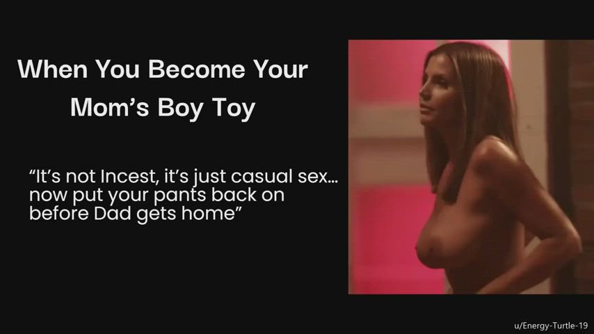 Caption Family Fantasy Mom Natural tits Son Taboo Porn GIF