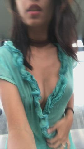 tits Flashing latina Public Strip Tease teenie melons r/CaughtPublic Porn GIF
