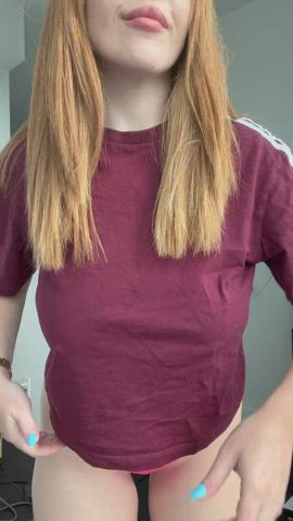 Amateur gigantic melons boobs Bouncing boobs OnlyFans ginger Titty Drop Porn GIF