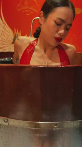 asian BDSM Dominatrix Femdom Fetish Goddess Latex Mistress Pegging Strap On Porn GIF