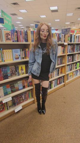 Hotwife OnlyFans Pale skinny Public ginger Thong Porn GIF