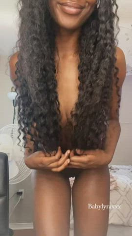 enormous melons black gigantic melons NSFW Naked Natural boobs Nude Porn GIF