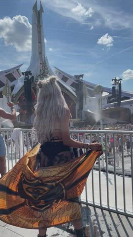 booty blondy Dancing Festival Public Skirt Porn GIF