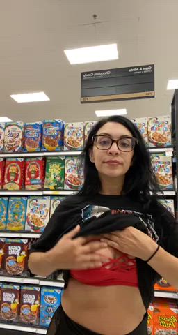 breasts Flashing latina MILF Natural breasts Nipples Public tits Porn GIF