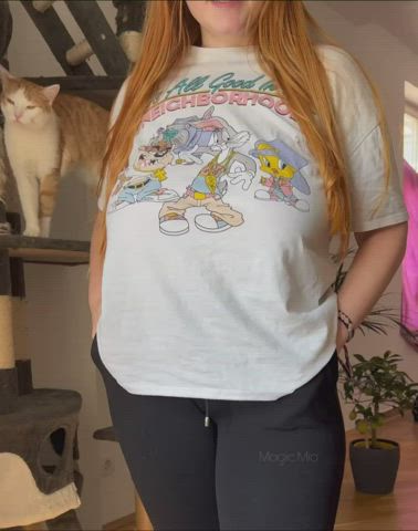 enormous boobies Chubby red hair Porn GIF