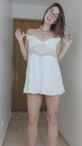 Brazilian sweet Dress Glasses latina Tiny breasts Porn GIF