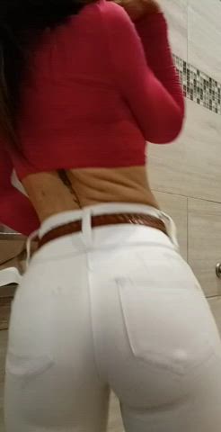 Belly Button monstrous boobs breasts behind MILF skinny Tiny Tiny Waist melons Porn GIF