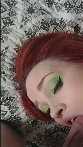 blowjob Eye Contact Face Fuck red hair Throat Fuck Porn GIF