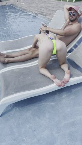 Bikini oral sex Funny Porn Micro Bikini Public Porn GIF