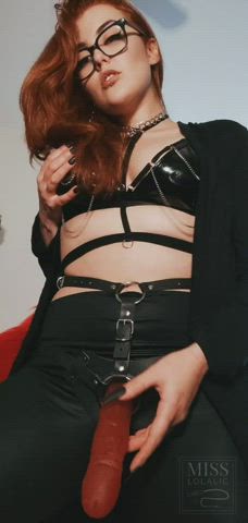 BDSM Dominatrix Femdom Fetish wild Mistress Pegging Strap On Porn GIF