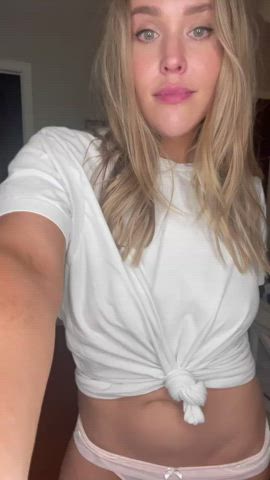 blondie titties Flashing Hotwife MILF Panties T-Shirt breasts Titty Drop Porn GIF