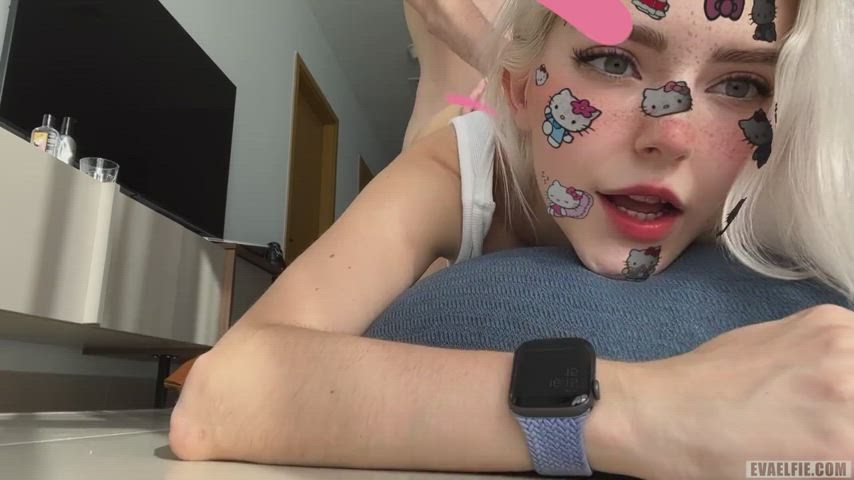 Ahegao Doggystyle Eva Elfie orgasm Pornstar vagina Porn GIF