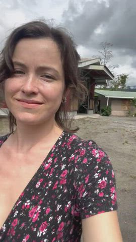 petite Public Tease Porn GIF