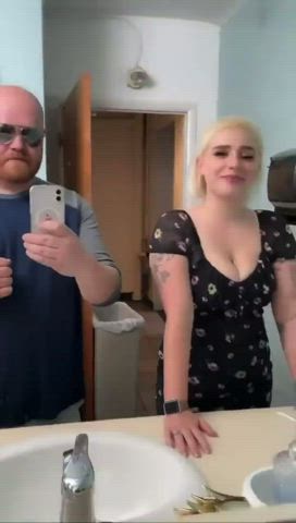 Amateur massive boobies Cleavage lovers Cuckold Funny Porn Homemade Standing Doggy Porn GIF