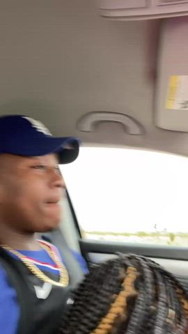 BBC Car Car Sex Dripping Drooling black Public Throat Fuck Voyeur Porn GIF