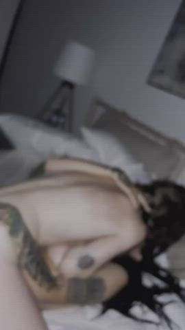 FFM Goth Intense POV threesome Porn GIF