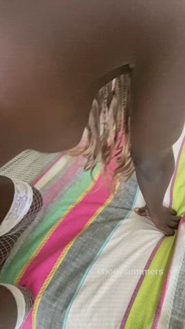 black Fishnet Rear cunt Porn GIF