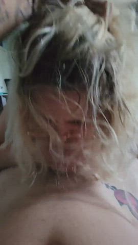 yellow-haired bj cum Facial Glasses Handjob sucking r/CumSwallowing r/GirlsWhoSwallowCum Porn GIF