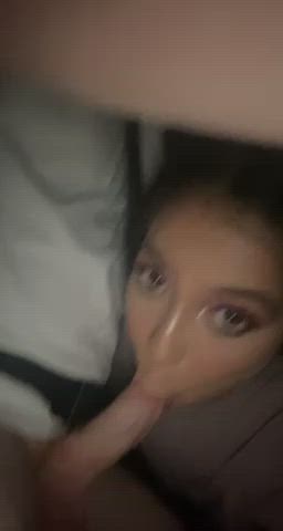 oral sex cock Worship Deepthroat latina MILF Sloppy Throat Fuck Porn GIF