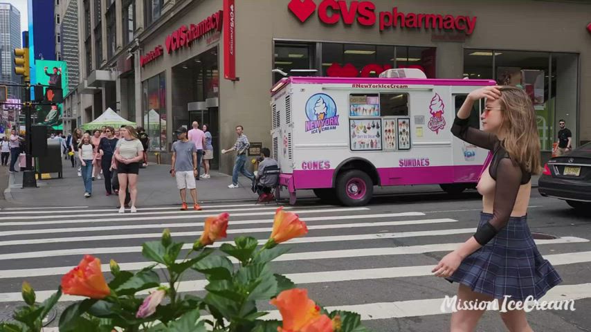 cute Exhibitionism Exhibitionist Exposed Outdoor Public unclothed r/ExposedToStrangers Porn GIF