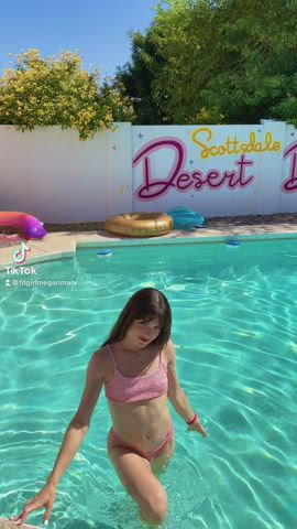 Bikini Extra Small Fitness OnlyFans skinny Small titties Tease TikTok White whore GF lady Porn GIF