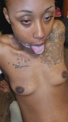 Cumshot Facial OnlyFans petite Small breasts Tattoo teen Tiny Porn GIF