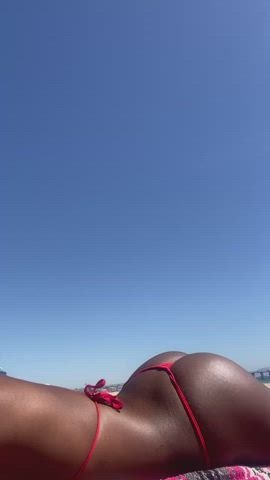 19 Years old behind Babe Beach ass black Outdoor Tanned teen Porn GIF