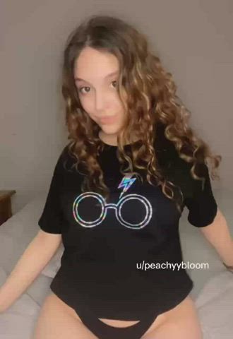Amateur breasts Bra Curly Hair charming OnlyFans teenie Titty Drop Porn GIF