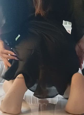 butt behind Clapping giant ass Dildo Knee High Socks MILF twat Thighs Tiny Waist Porn GIF