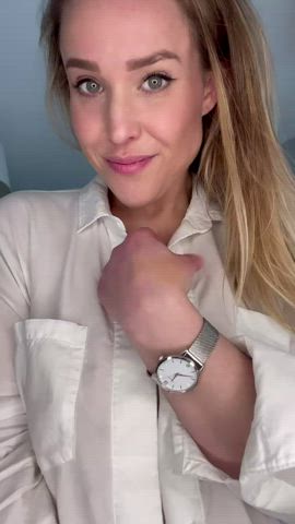 enormous melons tits Natural tits Nipple Play Nipples gorgeous pretty breasts Titty Drop Undressing Porn GIF