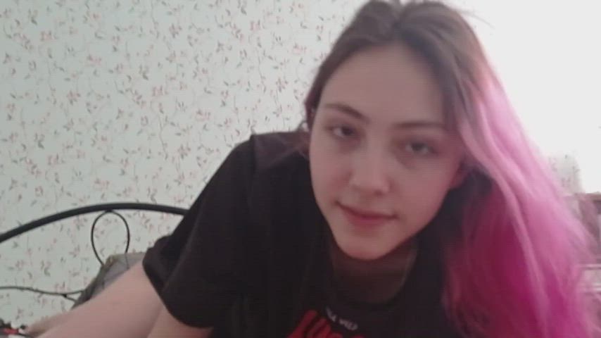 Amateur blowjob lovers GF Handjob POV swallowing teen Porn GIF