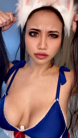 asian giant melons tits Bouncing breasts Busty Costume Porn GIF