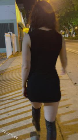 Bending Over ass Plug Exhibitionism Exhibitionist Goth Outdoor Public Twerking Upskirt Porn GIF