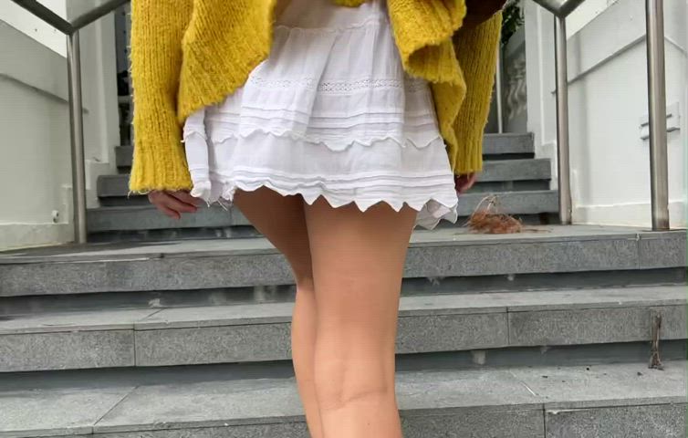 behind behind Spread asshole behind booty Plug Exposed Outdoor Public Upskirt Porn GIF