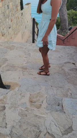 Flashing Outdoor Public twat titties Porn GIF