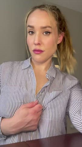 giant melons titties Bouncing melons Coworker Natural boobies Secretary titties Titty Drop Work Porn GIF