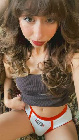 Brunette bushy twat Vintage Porn GIF