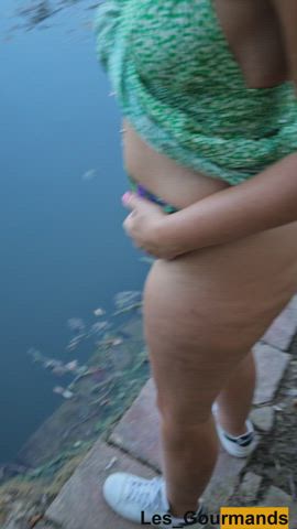 Golden Shower MILF Outdoor Pee Peeing Piss Pissing Porn GIF