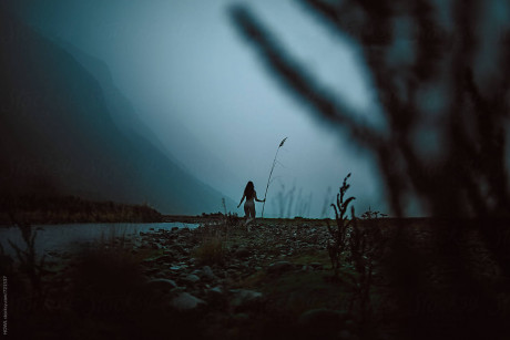 Youthful Free Spirited Girl Runs Naked Through A Summer Rain By