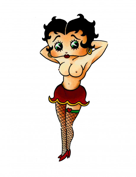 Nude Betty Boop Print Aceo Red Moon Gotham Cartoon Dark